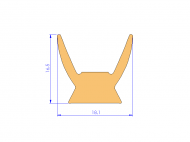 Silicone Profile P945CY - type format Horns - irregular shape