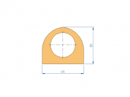 Silicone Profile P945DA - type format D - irregular shape