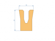 Silicone Profile P945EH - type format U - irregular shape