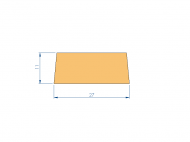 Silicone Profile P945EM - type format Trapezium - irregular shape