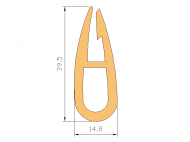Silicone Profile P945G - type format U - irregular shape