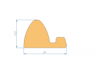 Silicone Profile P945GB - type format solid b/p shape - irregular shape