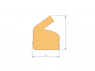Silicone Profile P945GP - type format Lipped - irregular shape