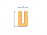 Silicone Profile P94613E - type format U - irregular shape