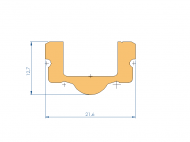 Silicone Profile P94662 - type format U - irregular shape
