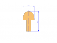 Silicone Profile P94674 - type format T - irregular shape