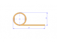 Silicone Profile P94683 - type format solid b/p shape - irregular shape