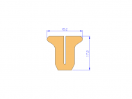 Silicone Profile P94683B - type format U - irregular shape