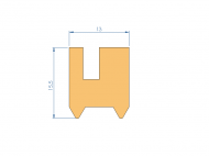 Silicone Profile P94683CT - type format U - irregular shape