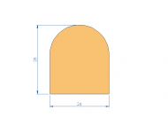 Silicone Profile P94683ER - type format D - irregular shape