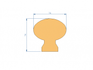 Silicone Profile P94683HF - type format D - irregular shape