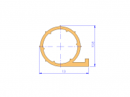 Silicone Profile P94727B - type format solid b/p shape - irregular shape