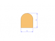 Silicone Profile P94781C - type format D - irregular shape