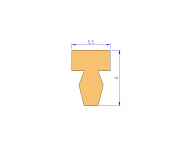 Silicone Profile P94850E - type format T - irregular shape