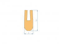 Silicone Profile P94850H - type format U - irregular shape