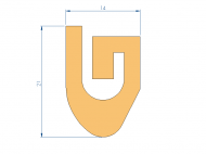 Silicone Profile P94850L - type format U - irregular shape