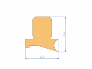 Silicone Profile P94854D - type format T - irregular shape