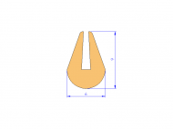 Silicone Profile P94930 - type format U - irregular shape