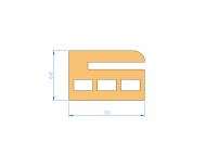 Silicone Profile P94930A - type format Lipped - irregular shape