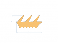 Silicone Profile P94930O - type format Flat Silicone Profile - irregular shape