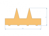 Silicone Profile P94930U - type format Flat Silicone profile with Bubble - irregular shape