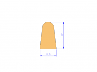 Silicone Profile P94958A - type format D - irregular shape