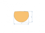 Silicone Profile P94967C - type format Cord - irregular shape