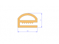 Silicone Profile P94986 - type format e - irregular shape