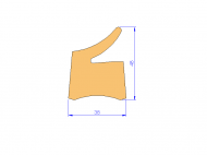 Silicone Profile P95021A - type format Lipped - irregular shape