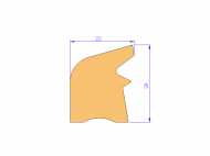 Silicone Profile P95021C - type format Lipped - irregular shape