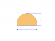Silicone Profile P95150C - type format D - irregular shape