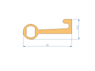 Silicone Profile P95207B - type format solid b/p shape - irregular shape