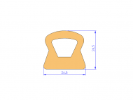 Silicone Profile P95257 - type format D - irregular shape