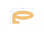 Silicone Profile P95279 - type format e - irregular shape