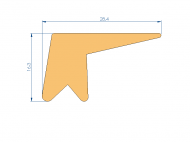 Silicone Profile P95299E - type format Lipped - irregular shape