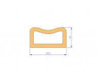 Silicone Profile P95404A - type format D - irregular shape