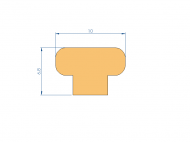 Silicone Profile P95419U - type format T - irregular shape