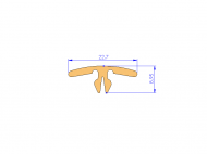 Silicone Profile P95585 - type format T - irregular shape