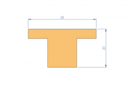 Silicone Profile P95606B - type format T - irregular shape