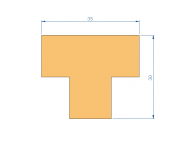 Silicone Profile P95606C - type format T - irregular shape