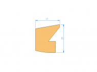 Silicone Profile P95673A - type format Lipped - irregular shape