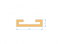 Silicone Profile P95696B - type format U - irregular shape