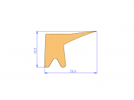 Silicone Profile P95697A - type format Lipped - irregular shape