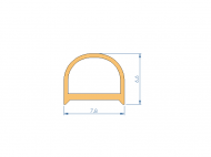 Silicone Profile P95815O - type format D - irregular shape