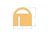 Silicone Profile P95987A - type format D - irregular shape