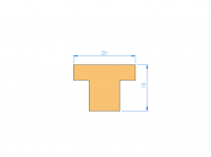 Silicone Profile P95998 - type format T - irregular shape