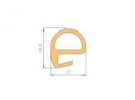 Silicone Profile P95A - type format e - irregular shape