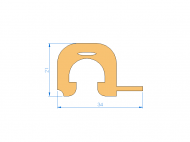 Silicone Profile P96029B - type format D - irregular shape