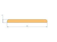 Silicone Profile P96042B - type format Flat Silicone Profile - irregular shape