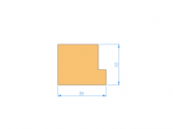 Silicone Profile P96046A - type format L - irregular shape